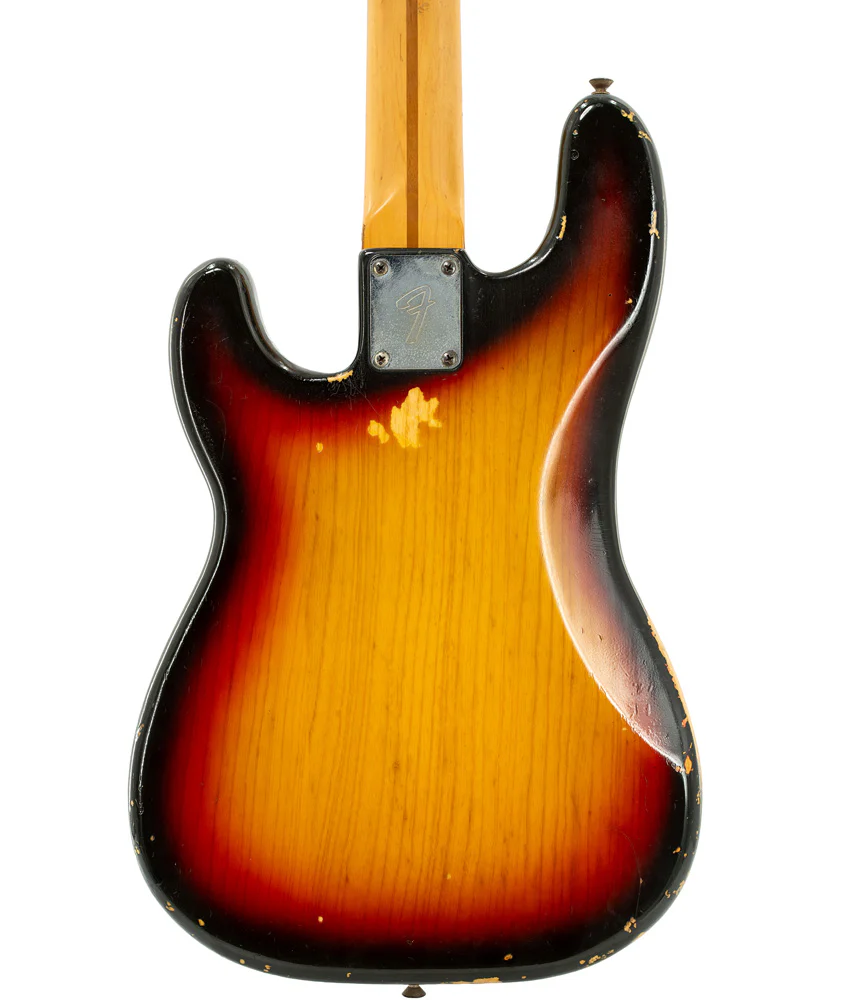 Pre-Owned Fender 1977 Precision Bass Guitar - Sunburst | Used - Image 4